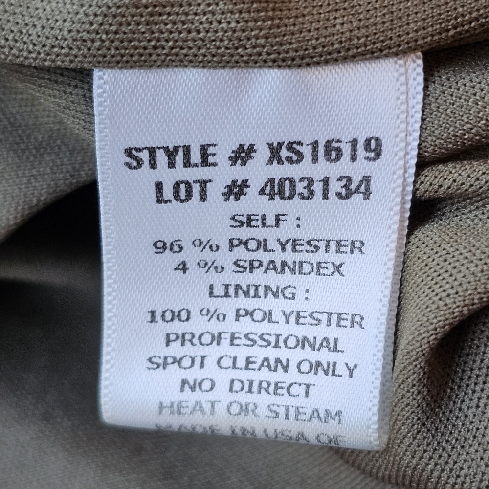 Army Green (NOT Brown) Short Strapless Satin Formal Dress with Beading Size XS - Picture 8 of 10
